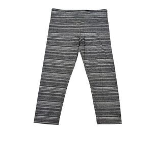 EUC Lululemon small Cropped Leggings gray striped poss Wunder Under sz 6
